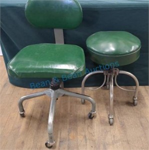 Vinyl office chair and stool