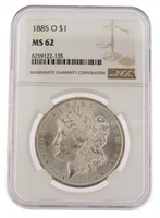 1885 New Orleans MS62 Morgan Silver Dollar