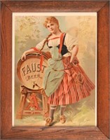 Anheuser-Busch Faust Beer Framed Litho Ad