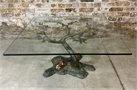 LA BARGE Bronze Coffee Table, WILLY DARO Attr.