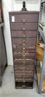 Metal cabinet with drawers & watch  faces (3