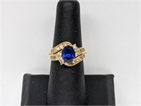Vermeil/.925 Sterling Silver Sapphire Ring