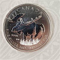 2012 AU Canada Moose .999 1 Troy Ounce Pure Silver