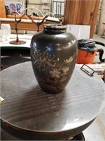 Metal floral vase