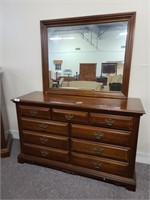 3 Over 6 dresser with mirror, 55" long
