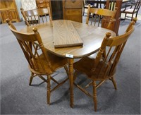 Table and four chairs, 1 leaf, 48" long