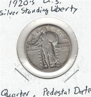 1920-S U.S. Silver Standing Liberty Quarter -