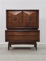 United Furniture Walnut Diamond Tall Boy Dresser