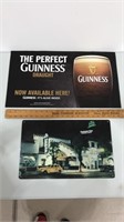 Guinness poster and Canadian Club tin sign