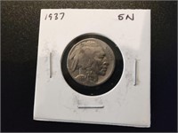 1937 5N Buffalo Nickel