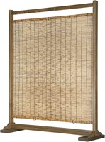 MyGift Single Panel Screen  Reed  Wood Frame