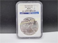 2013 AMERICAN SILVER EAGLE NGC MS70 FIRST RELEASE