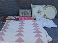 Chaps King sz. quilt, shams, pillows & sheets set
