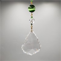 Crystal Ornament w/ Green Glass Bead
