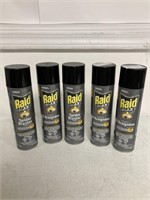 5 BOTTLES RAID MAX SPIDER BLASTER BUG KILLER