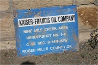 OIL LEASE METAL SIGN APPX 24"X30"