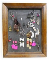 16"x13" Framed Earring Display with Contents