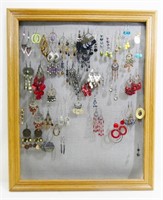 22"x18" Framed Earring Display with Contents