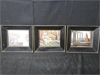 3 vintage holographic Italy water scene pictures.