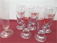 Miller Beer Glasses& Old Plastic Dairy Queen Glass