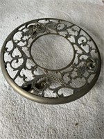 Round Brass Plant Holder on Casters
