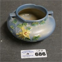 Roseville Pottery Clematis Blue Rose Bowl 655-4