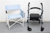 Rolling Walker w/ Storage, Folding Chair