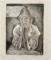 Drawing on paper ,Elizabeth Catlett