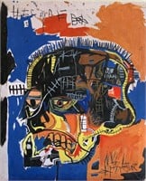 Oil on canvas ,Jean-Michel Basquiat