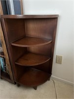 Vintage Rounded Corner Wood Shelving Unit 1 of 2