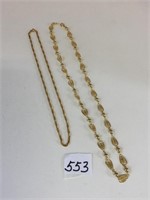 TWO GOLD TONE NECKLACES