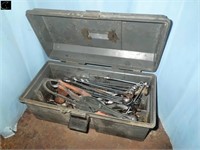 Plastic tool box w/ asst wrenches