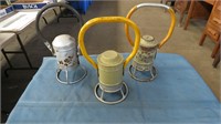 3 railroad hand lanterns