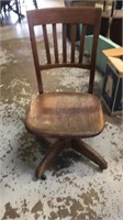 Old wood desk chair
