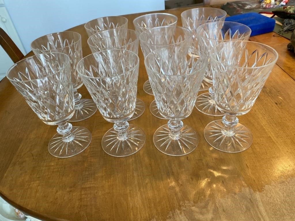 11 Senaca Waterford pattern glasses