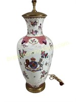 Vintage Armorial Porcelain Lamp