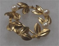 2 GOLD FILLED COSTUME JEWELRY BRACELET BROOCH