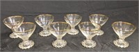 Set of 8 Candlewick Gold Rim Champagne Cups