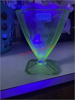 Vintage Uranium Depression Glass Vase (living