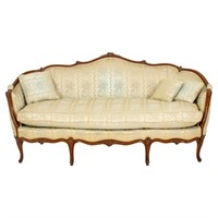 Louis XV Rococo Style Damask Upholstered Sofa