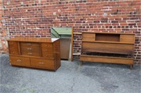 Mid Century Dresser w/ Mirror and Full Size Bed