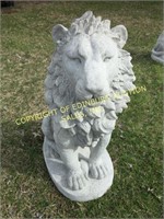 40” SOLID CONCRETE ORNAMENTAL LION STATUE W/