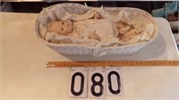 Porcelain Baby Doll In Basket