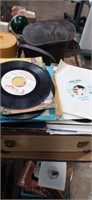 Decca Turn table record player and records