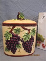 Hand Painted Grapes Cookie Jars