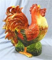 SUSAN WINGET LARGE ROOSTER COOKIE JAR WITH LID