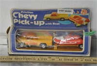 Vintage plastic Chevy truck & boat