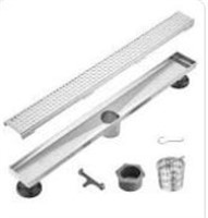 24" Linear Shower Drain Kit   Silver