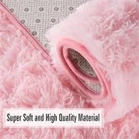 Lochas Fluffy Area Rugs  Pink  5'x8'