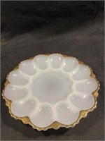 Vintage Hocking Milk Glass Deviled Egg Plate